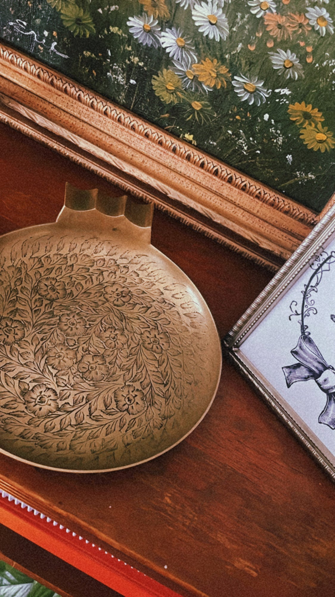 Brass Floral Plate (Ashtray)