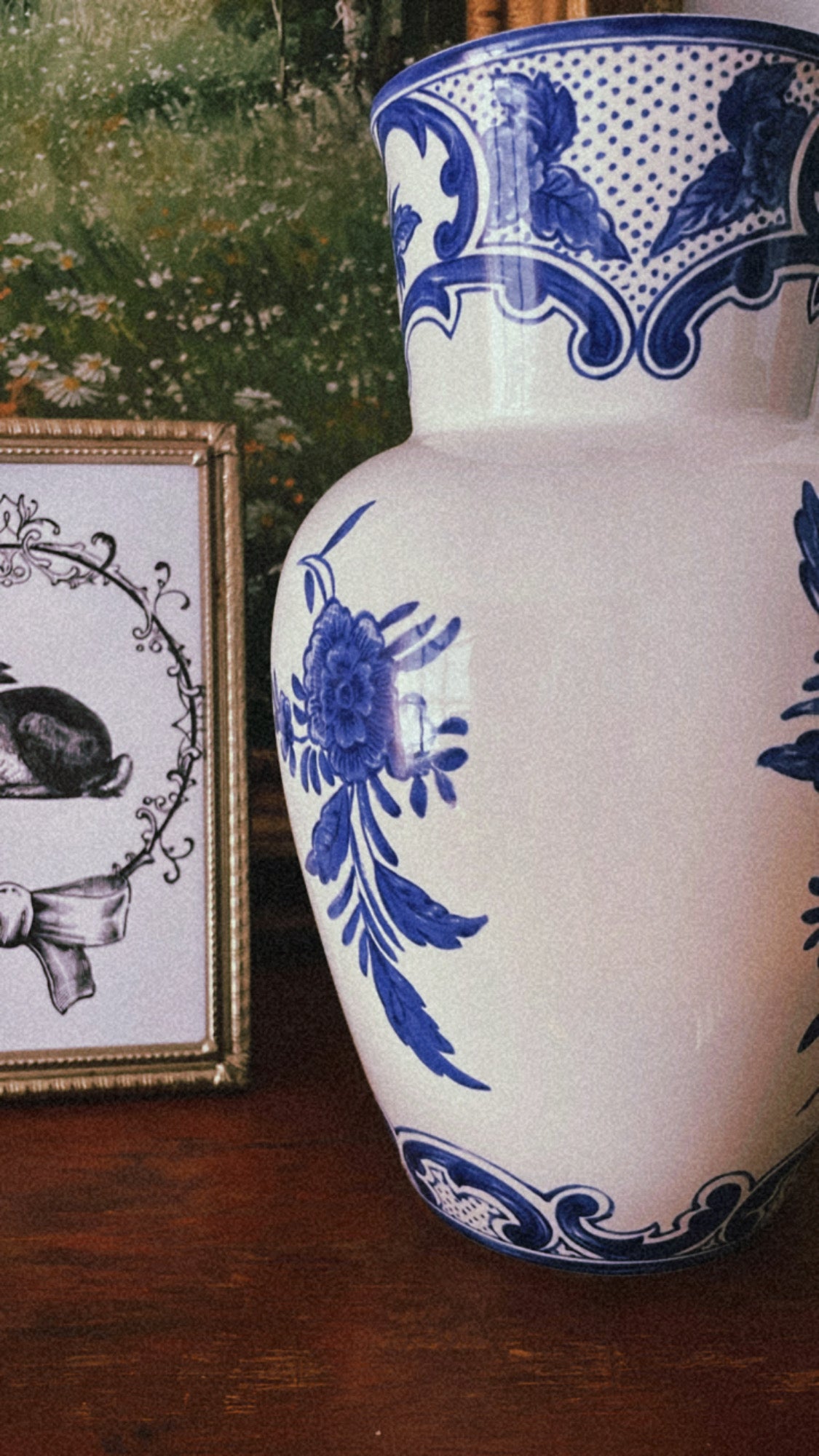 Tiffany & Co. Pottery Vase Delft Blue 9.5 inch Tall Portugal White Porcelain