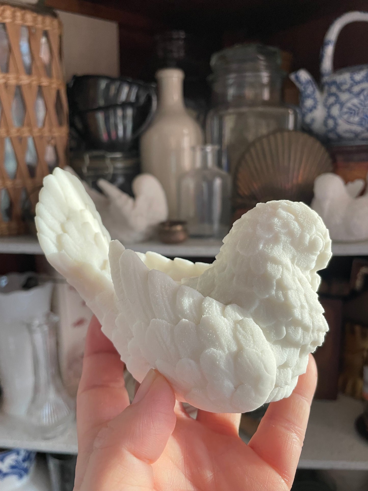 A. Santini Italian Love Bird Sculpture Alabaster - Chipped