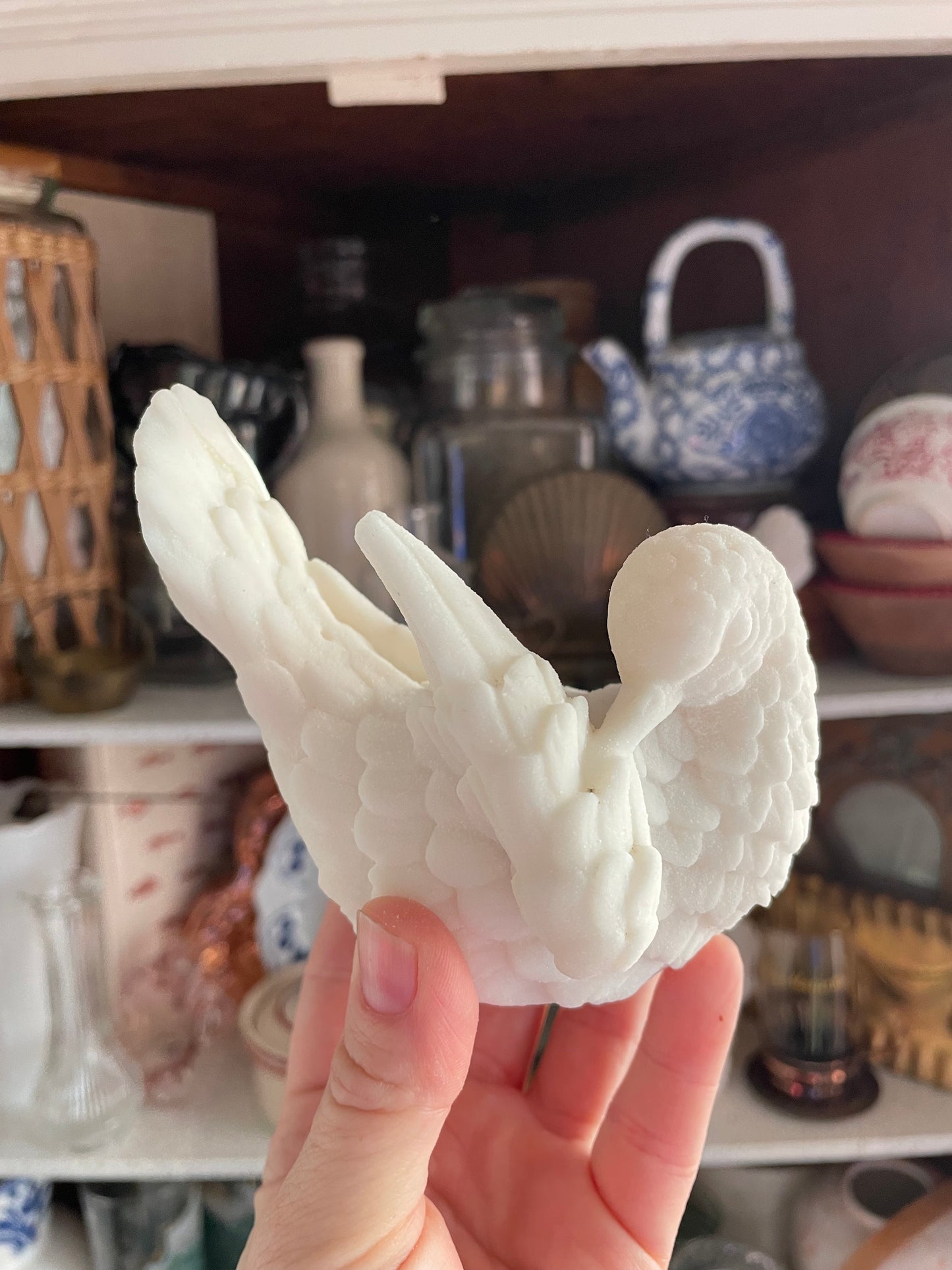 A. Santini Italian Love Bird Sculpture Alabaster - Chipped