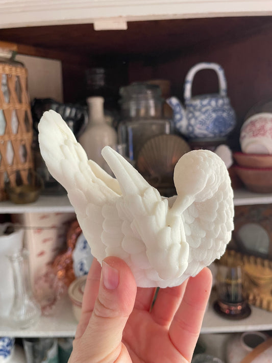 A. Santini Italian Love Bird Sculpture Alabaster - Chipped