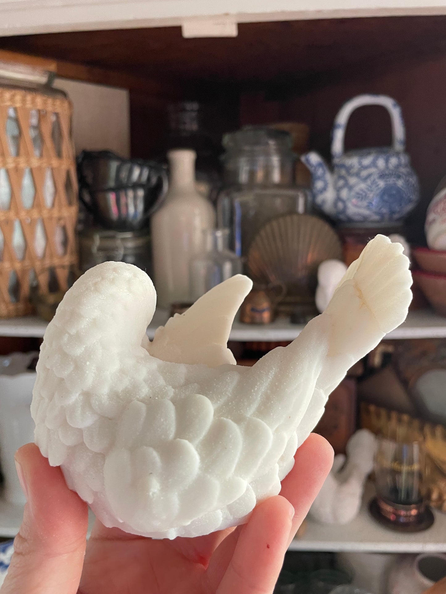 A. Santini Italian Love Bird Sculpture Alabaster - Chipped