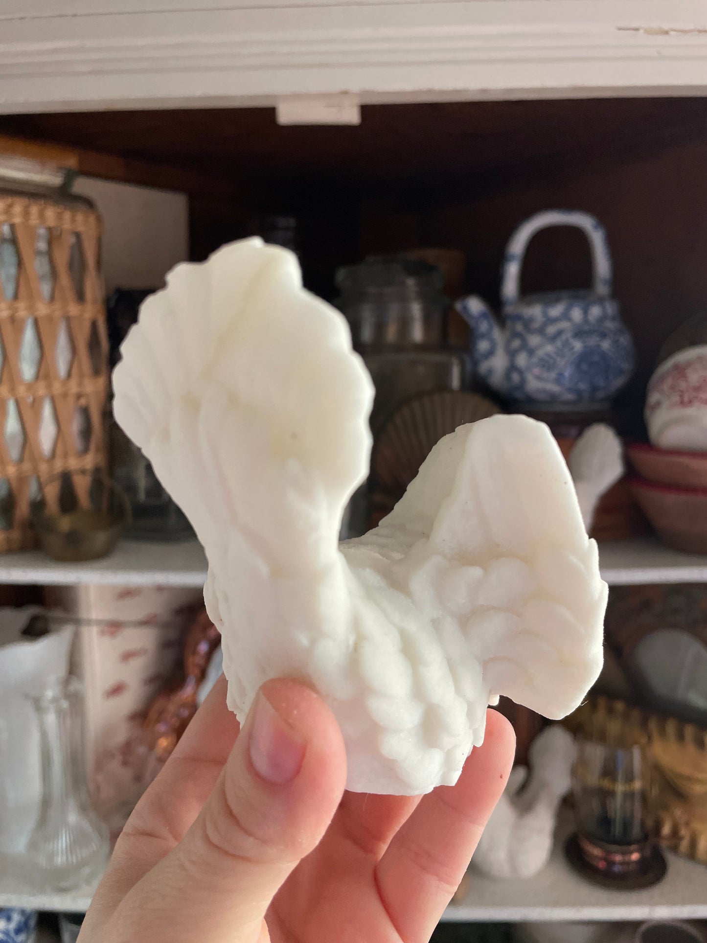 A. Santini Italian Love Bird Sculpture Alabaster - Chipped