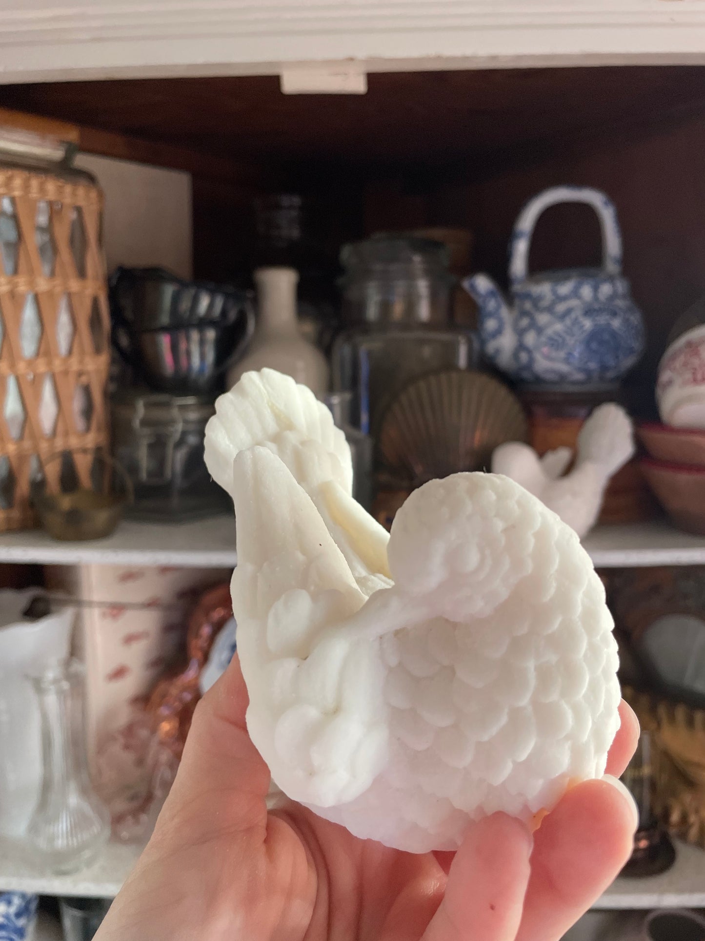 A. Santini Italian Love Bird Sculpture Alabaster - Chipped