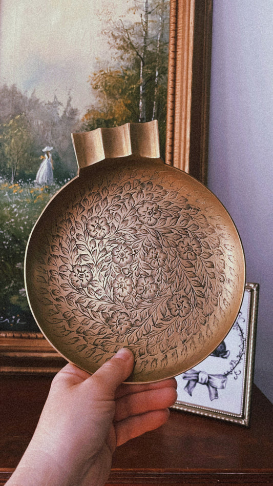 Brass Floral Plate (Ashtray)