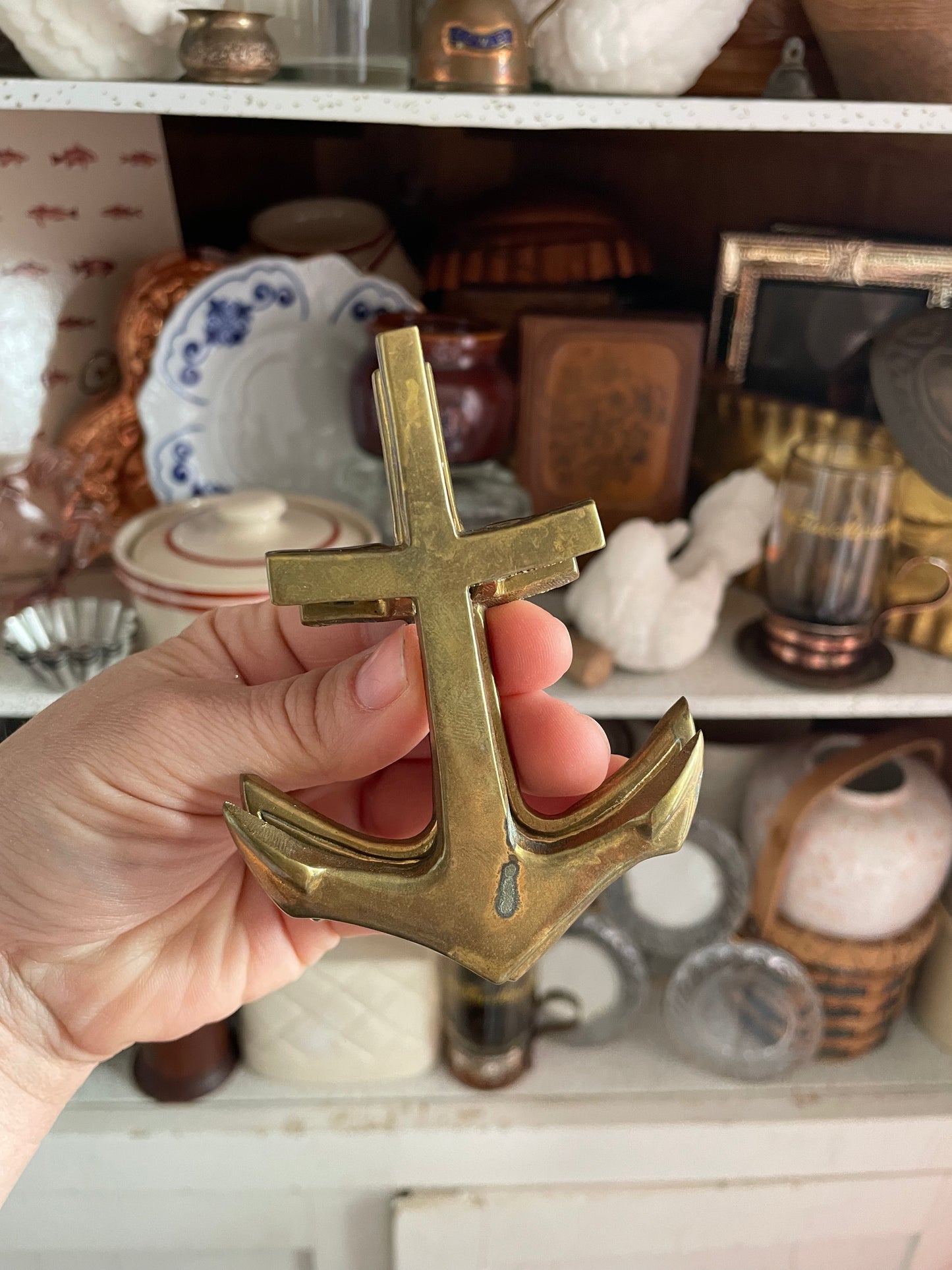 Vintage Brass Anchor Clip