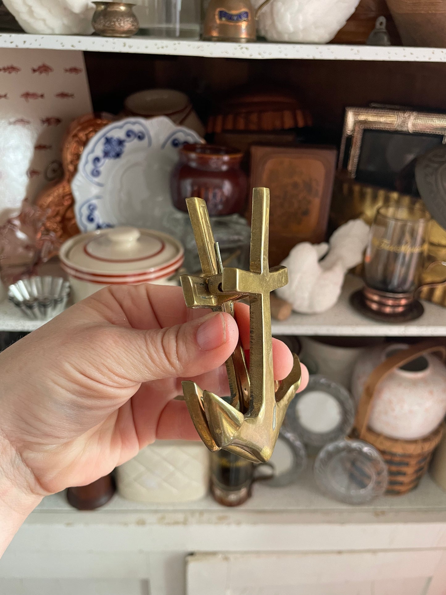 Vintage Brass Anchor Clip