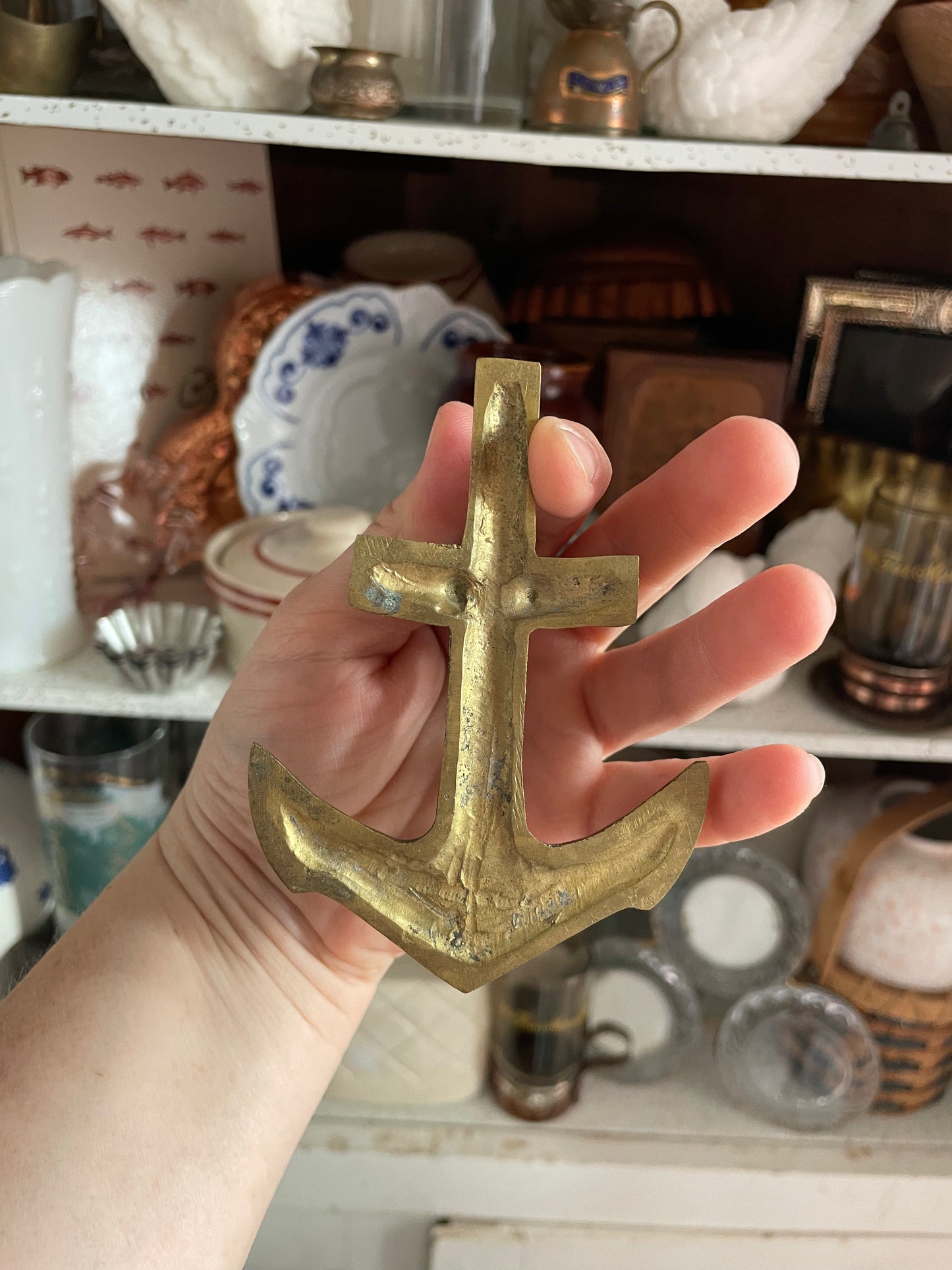 Vintage Brass Anchor Clip