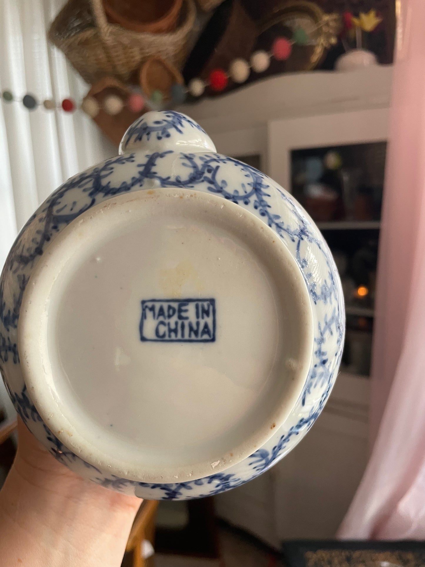 Blue And White Floral Ceramic Decorative Teapot