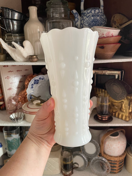 White Milk Glass Vase