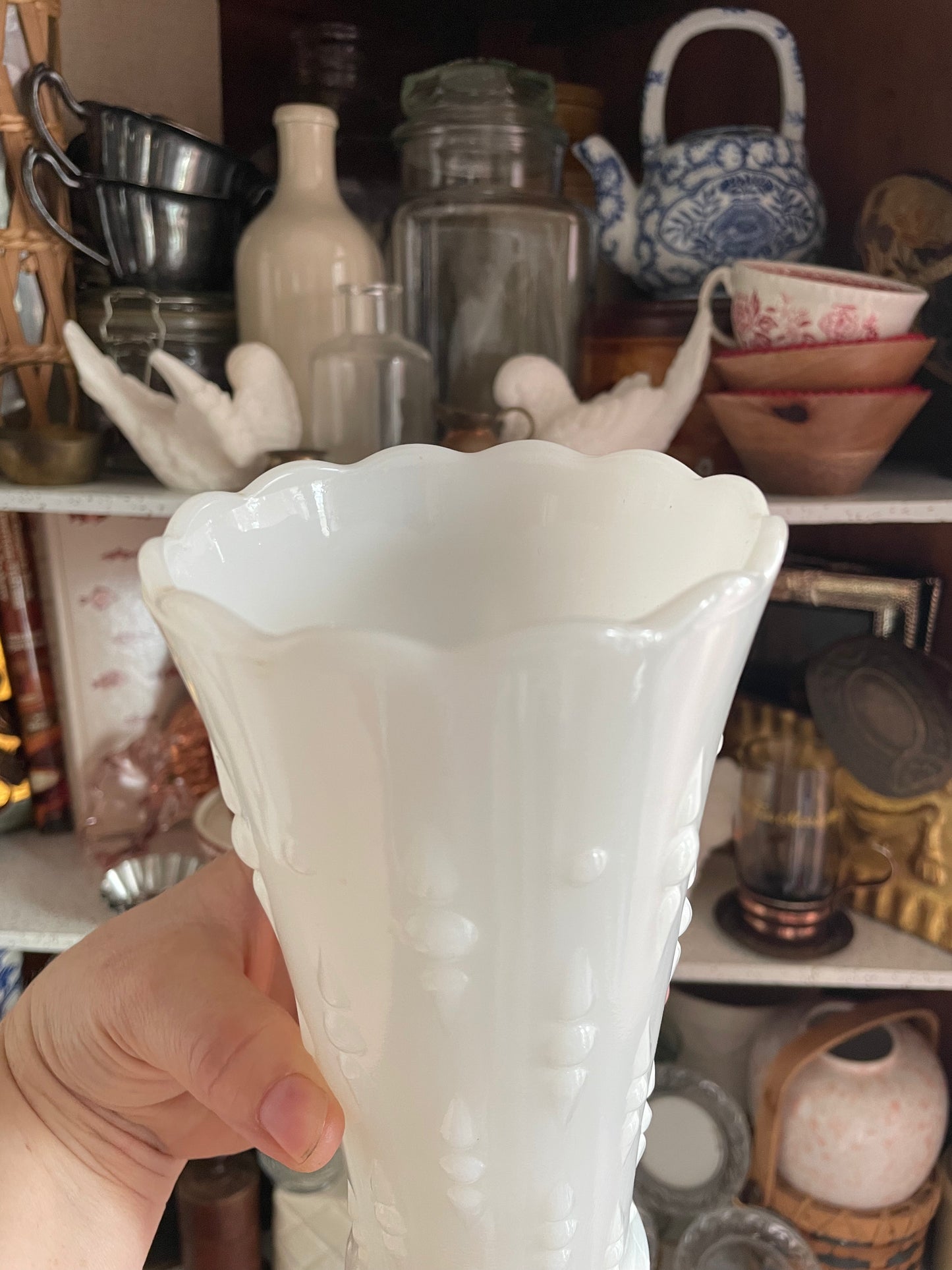 White Milk Glass Vase